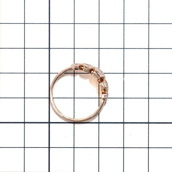 K18PG ローズカット/ラウンドブリリアントカット ダイヤモンド リング  