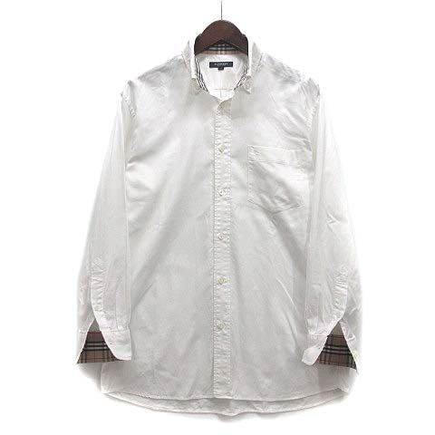 （美品）Burberry London ボタンシャツ　ホースロゴノバチェック 白 BURBERRY LONDON(バーバリーロンドン) ノバチェックボタンダウン