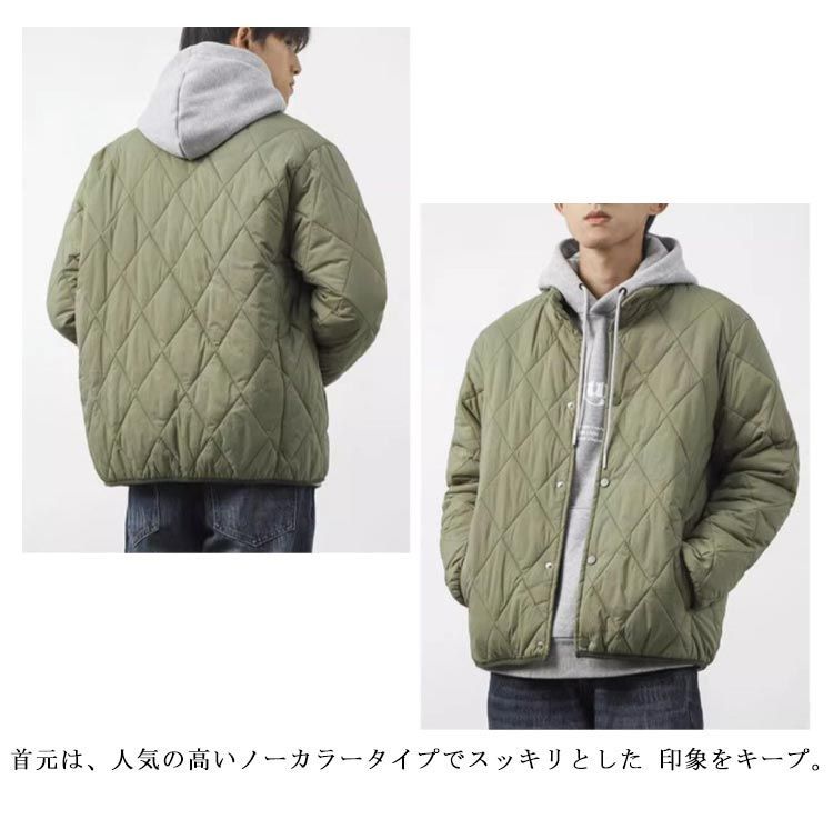 キルティング ノーカラー キルティング ジャケット キルティング