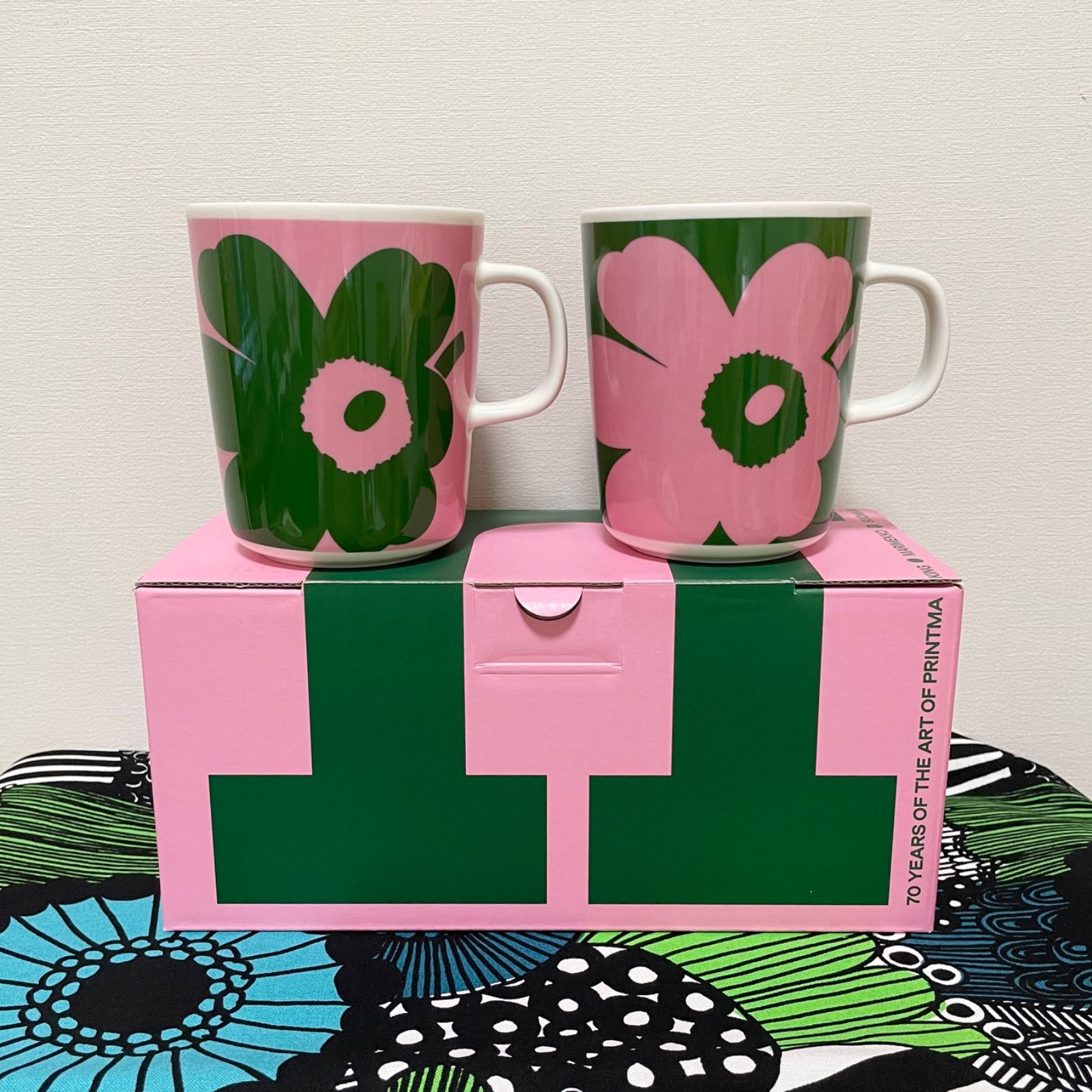 新品未使用】marimekko unikko60th マグカップセット グレー 新品未使用】marimekko unikko60th マグカップセット グレー