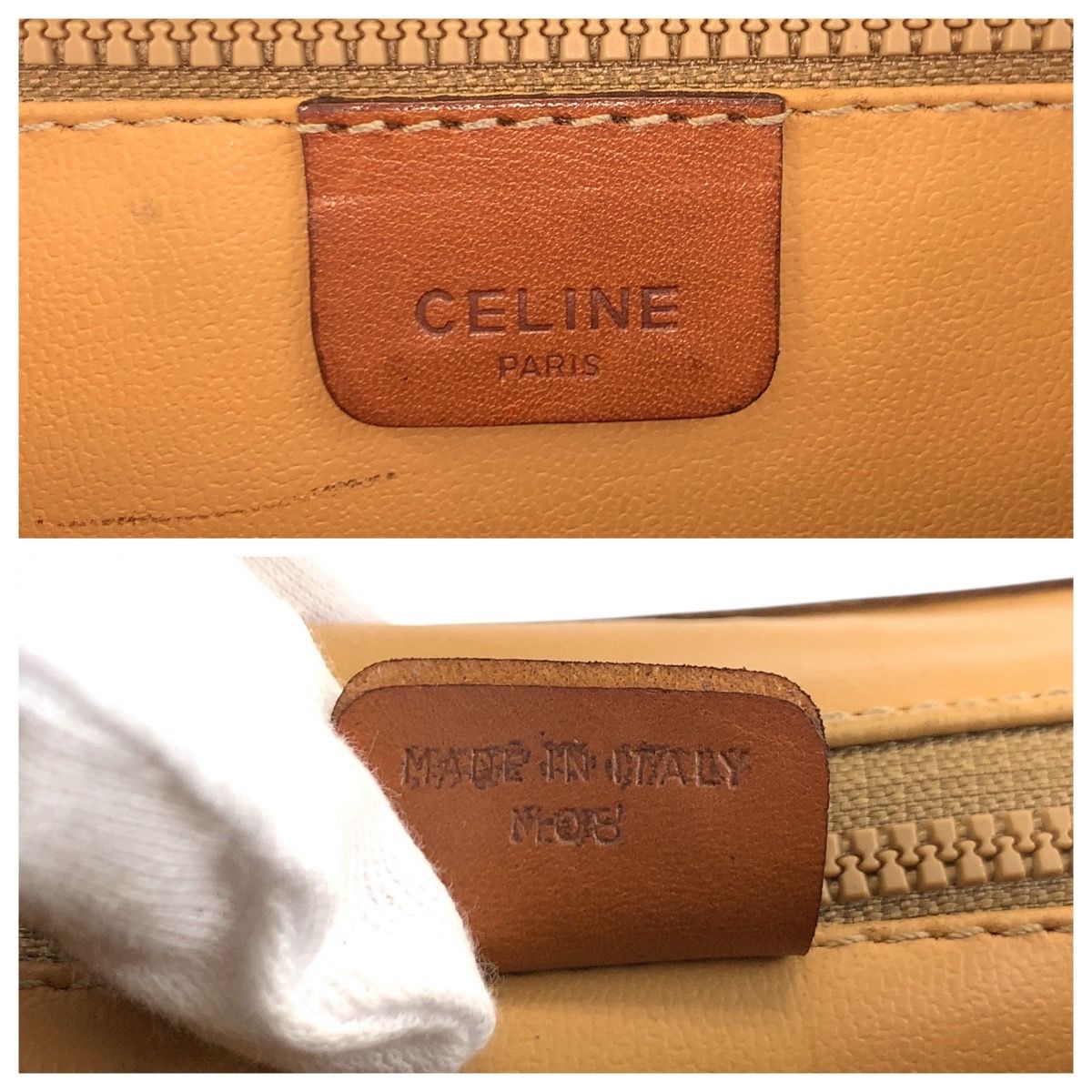 CELINE セリーヌ マカダム ブラウン ゴールド金具 PVC/レザー