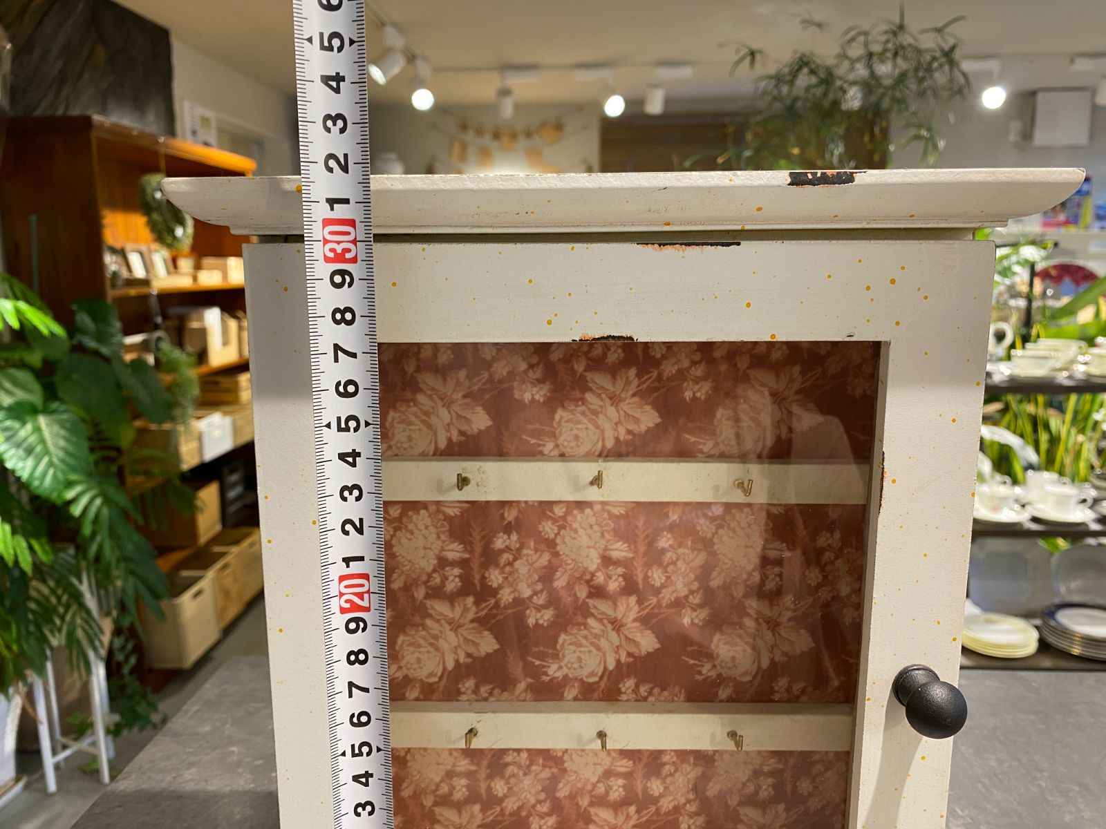 アンティーク ガラス扉ディスプレイケース ホワイト アンティーク