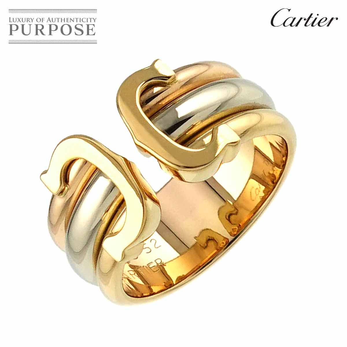 カルティエ Cartier 2C #52 リング LM K18 YG WG PG スリーカラー スリーゴールド ラージ 750 C2 指輪 Ring  90238697 - メルカリ