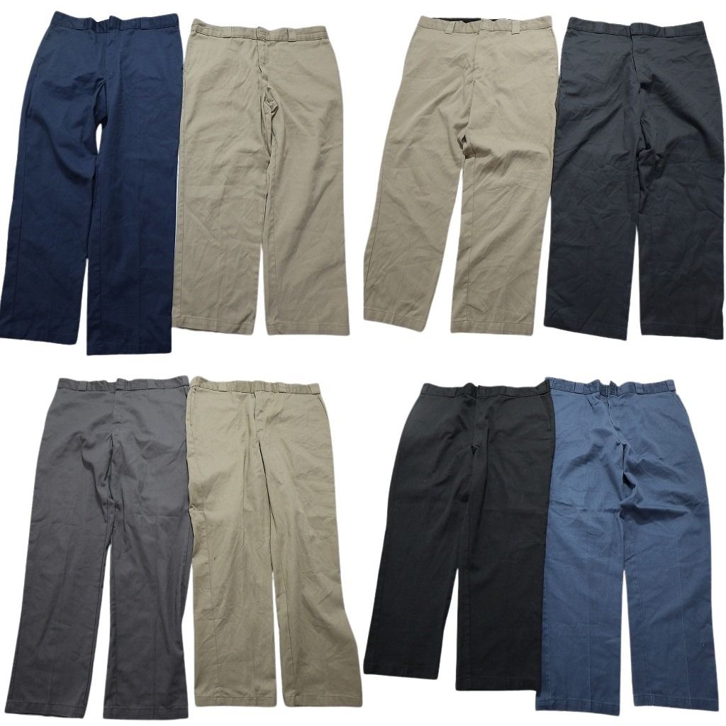 古着卸 まとめ売り ディッキーズ Dickies 874 ワーク パンツ 8枚セット メンズ 40 ノープリーツ センタークリース 古着 NB9760