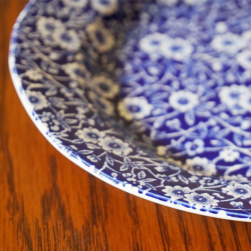 値下げ バーレイ CALICO スクエア皿 32×25cm ブルーキャリコ