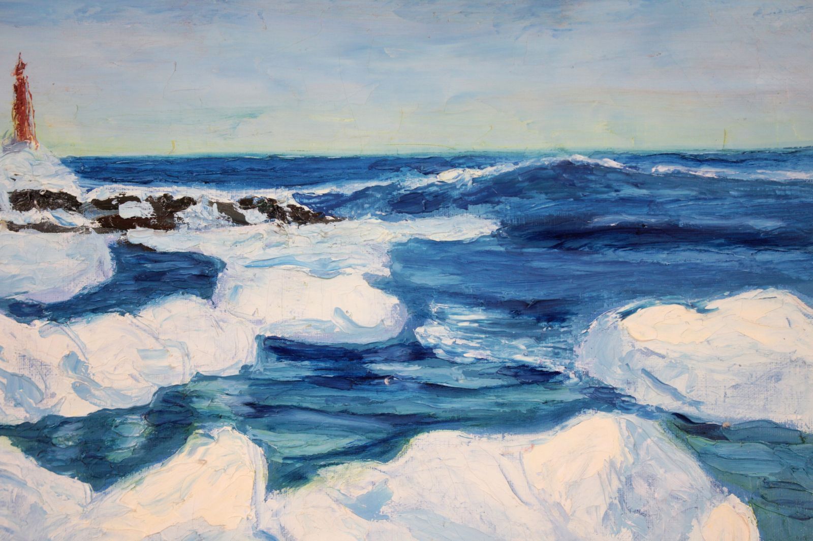 森真道 「オホーツクの流氷」 油絵・油彩画 絵画 E6_A3_AE_E7_9C_9F_E9_81_93__E3