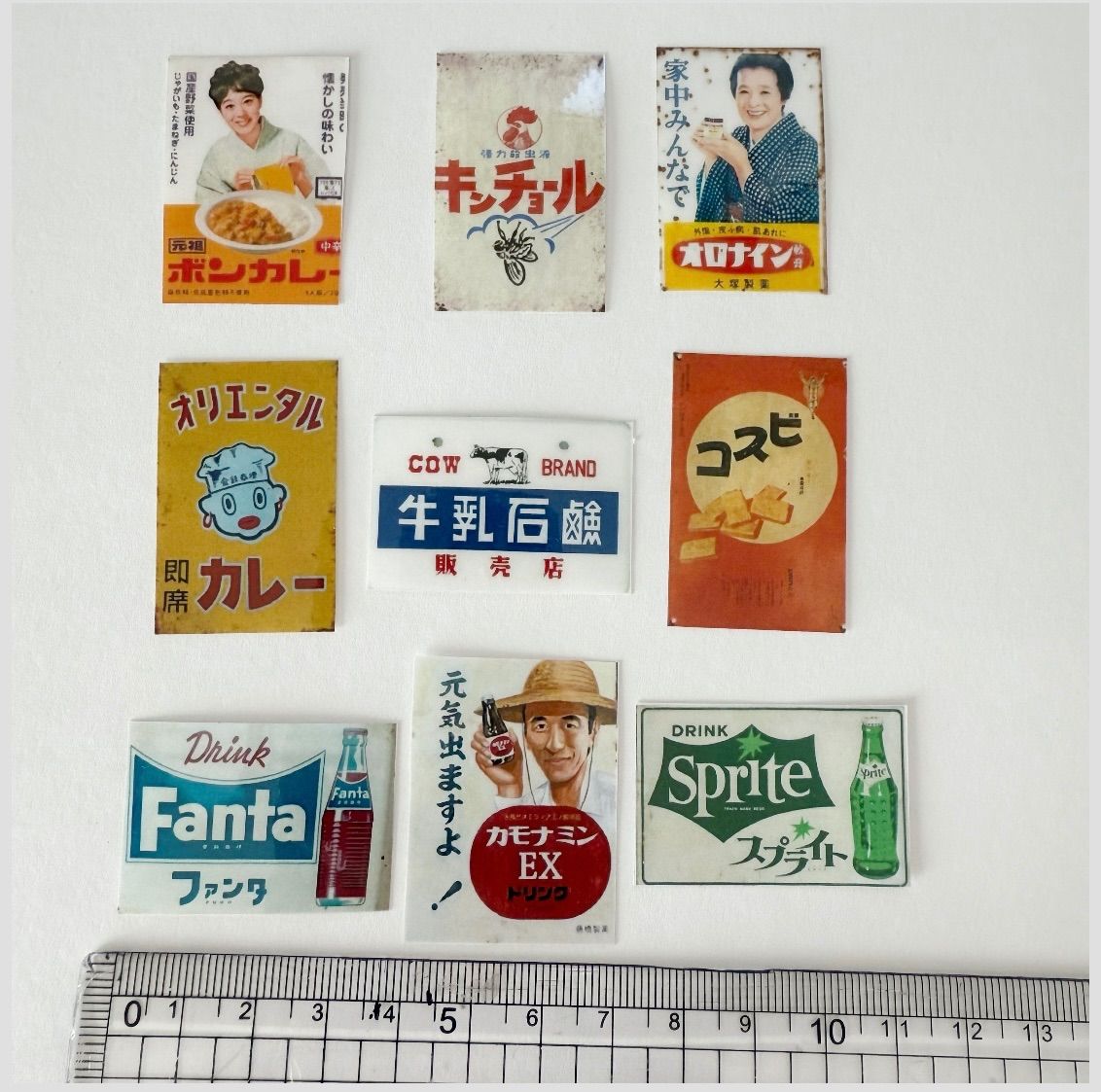 ⑯昭和レトロ 看板 ミニチュアマグネット 9枚セット ステッカー - メルカリ