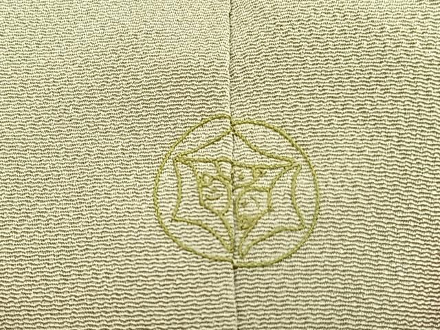 平和屋着物□松尾光琳監修 色無地 山葵色 鬼しぼ縮緬 正絹 逸品