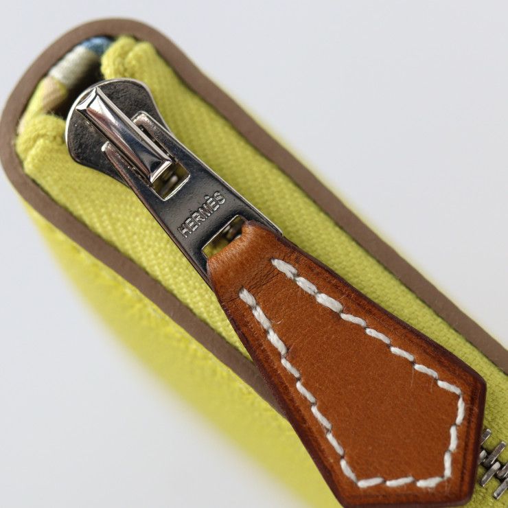 HERMES エルメス  アザップロング シルクイン 長財布 - エバーカラー   ライム シルバー金具  ラウンドファスナー B刻印 イエロー系 【本物保証】 HERMES（エルメス） 長財布 アザップ シルクイン ロング AZAP SILKIN