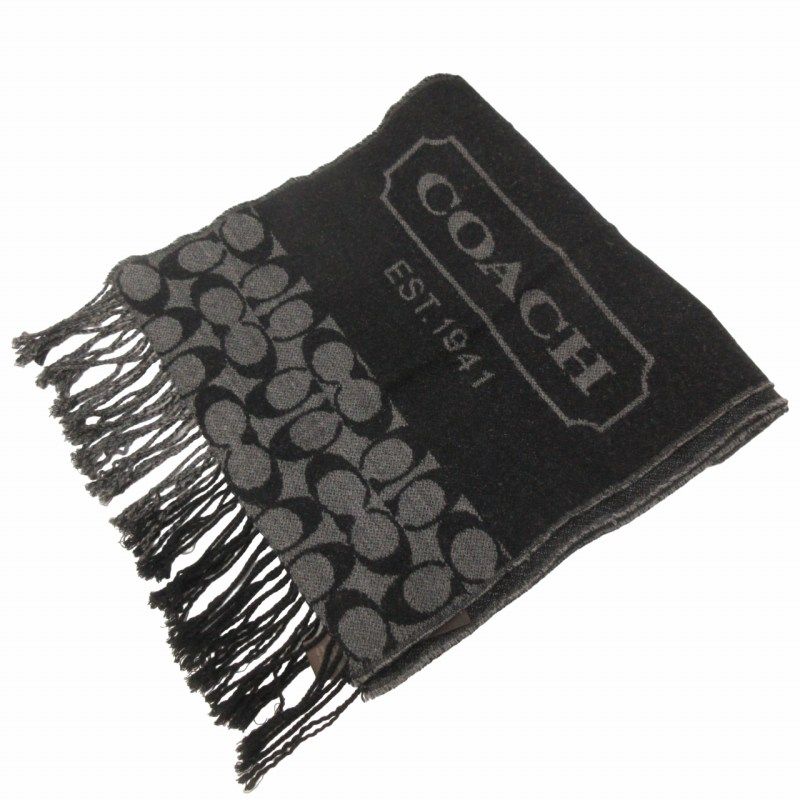 コーチ COACH シグネチャー マフラー ストール リバーシブル フリンジ