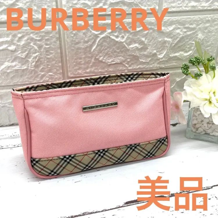 美品❣️ BURBERRY バーバリー メイクポーチ化粧ポーチピンク
