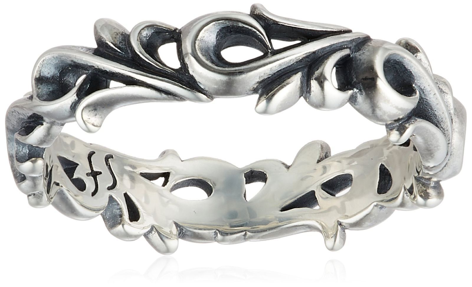 STYLE アラベスクスクロールシルバーリング フリースタイル ブラック FSR622-B 日本サイズ11号