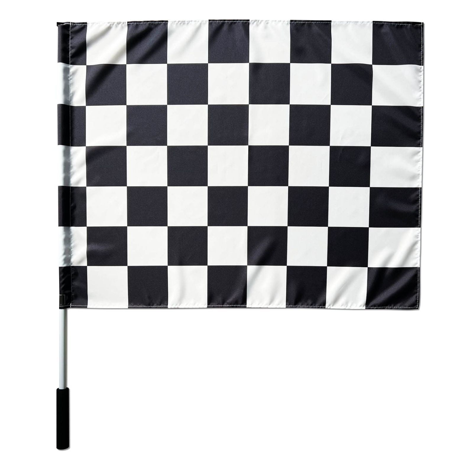 【人気商品】チェッカーフラッグ 旗 応援 縦60×巾78cm 塩ビポール付き 振りやすいウレタングリップ付き レース