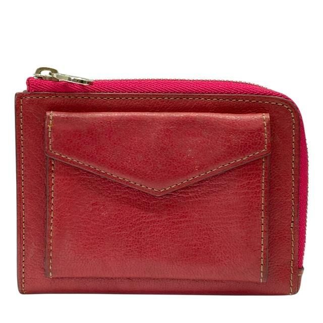 Cartier カルティエ レマスト コインケース 小銭入れ コンパクトウォレット ミニ財布 L字ファスナー ロゴ レザー レッド