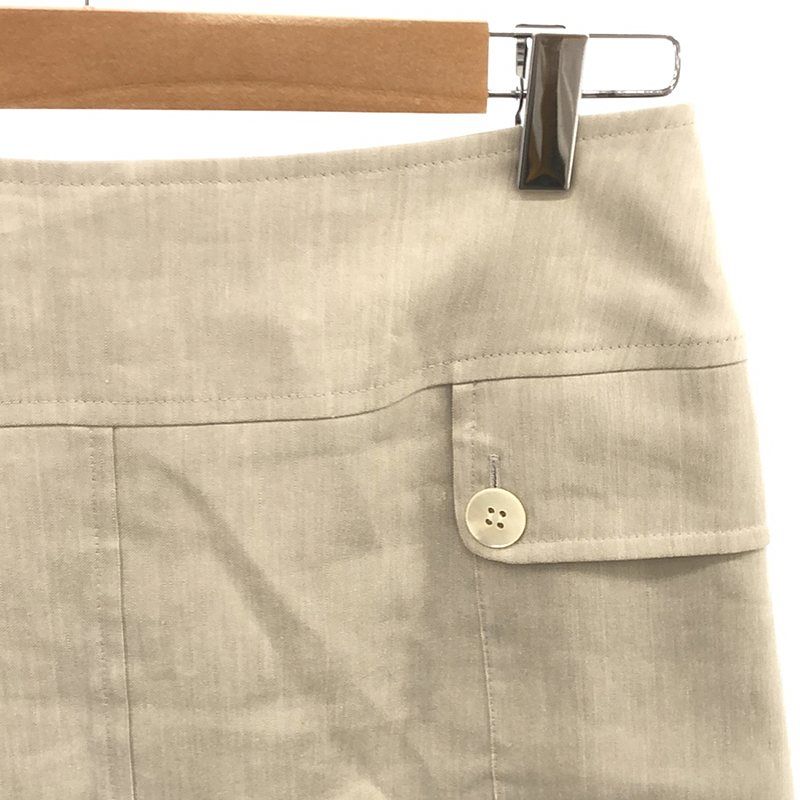 【新品未使用】madameh closet リネン混　サファリスカート　38 美品】 madameH CLOSET / マダムエイチクローゼット | リネン混