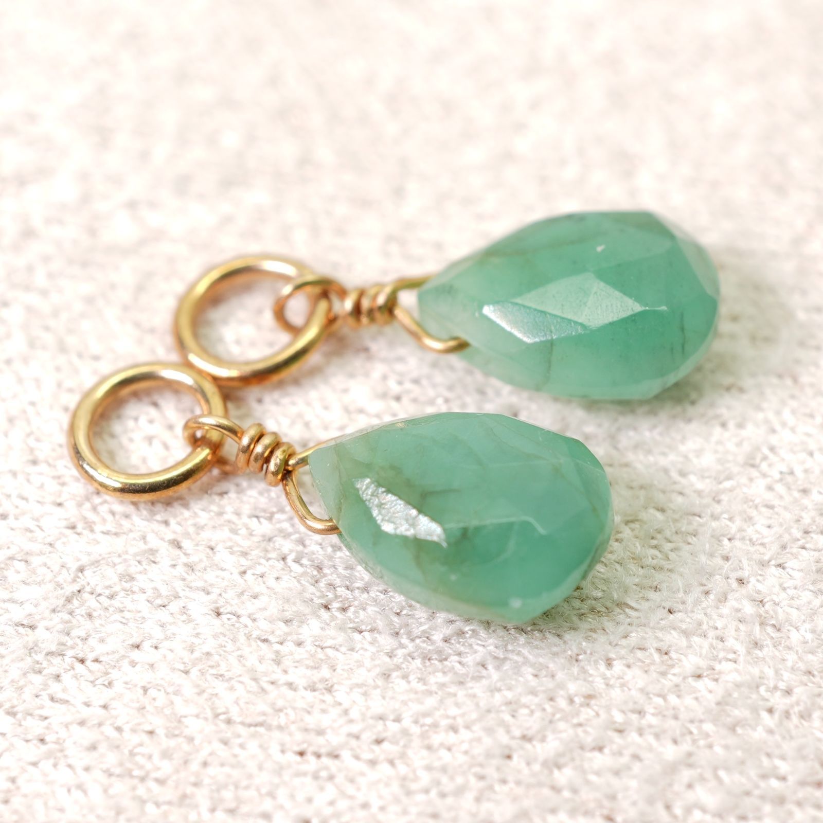 アガット エメラルド ピアスチャーム K10 ドロップ/24-5287 agete