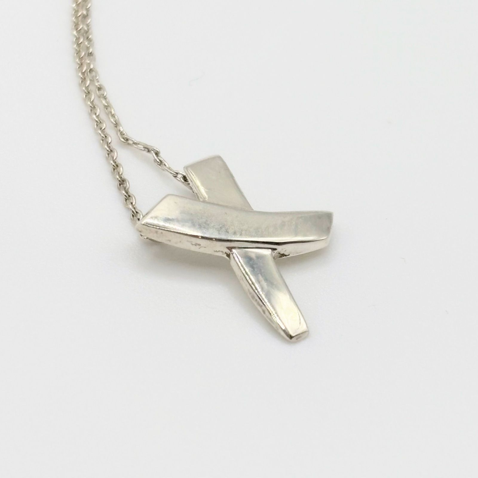 美品　ティファニー　ネックレス　パピロピカソ　キス　X シルバー925 TIFFANY&Co. ティファニー キス パロマピカソ ネックレス K18
