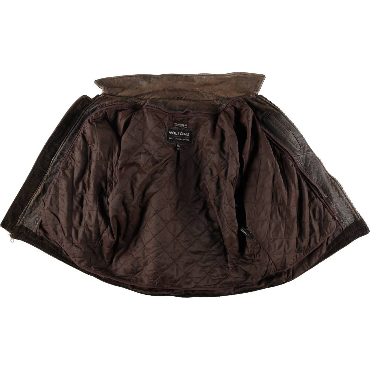古着 ~90年代 ウィルソンズ WILSONS 中綿入り レザージャケット メンズ  