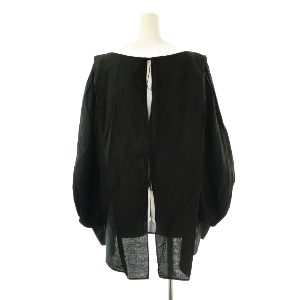【美品】  Mame Kurogouchi / マメクロゴウチ | 2023AW | Floral Pattern Silk Rayon Jacquard Laced Blouse / シルク レーヨン ジャガード ブラウス | 2 | ブラック | レディース MM24FW-SH511NV-04?$VS_1500$