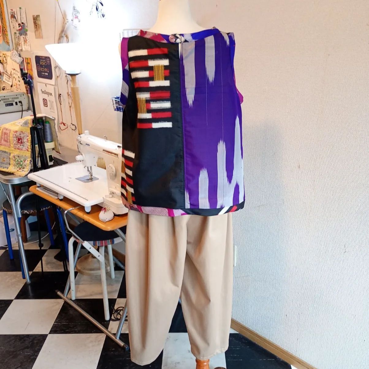 アンティーク着物と銘仙リメイク