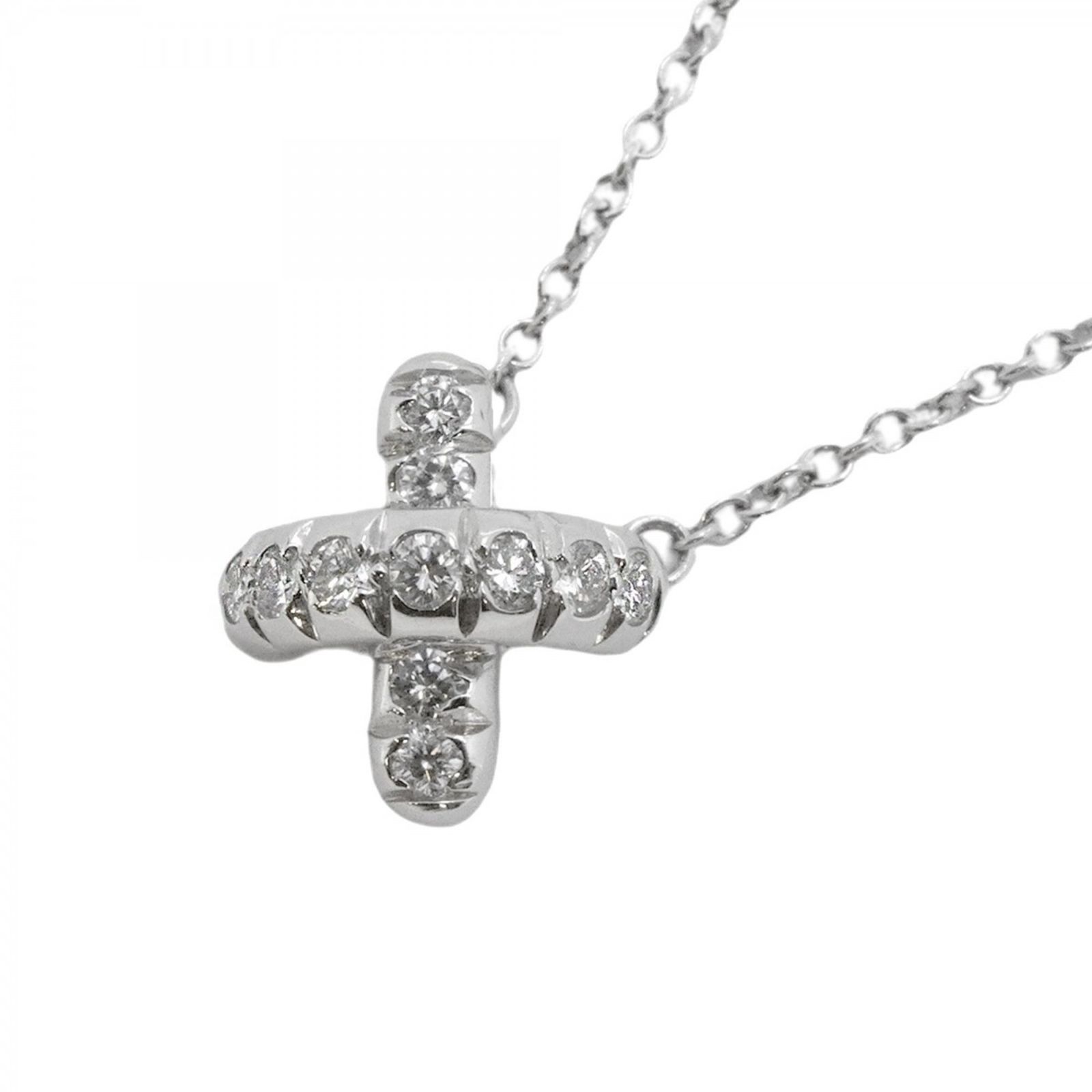 ティファニー Tiffany ティファニー ネックレス クロスステッチ Pt950 プラチナ ダイヤモンドレディース