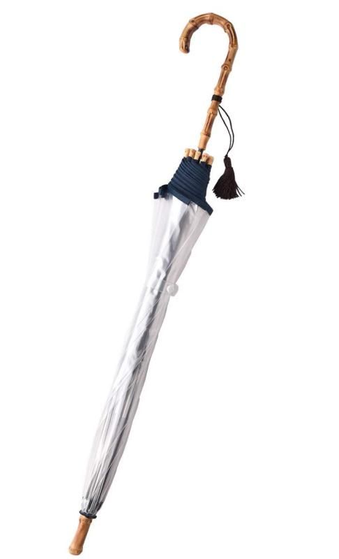 ホワイトローズ 竹跳 たけとび 藍 60cm ジャンプ式長傘 収納袋付き