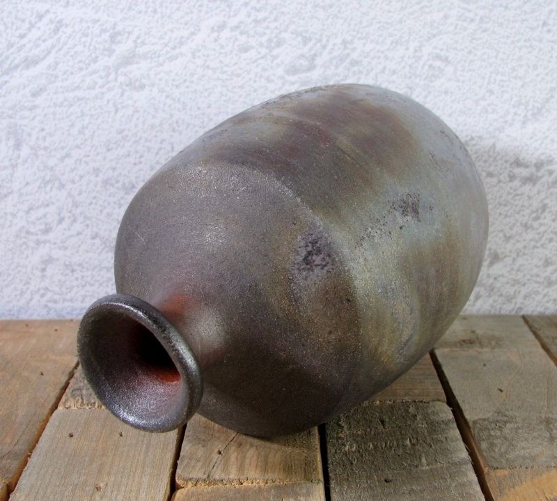 日幡光顕造 備前徳利 No2 高さ：14.5cm 未使用品 共箱・共布・栞