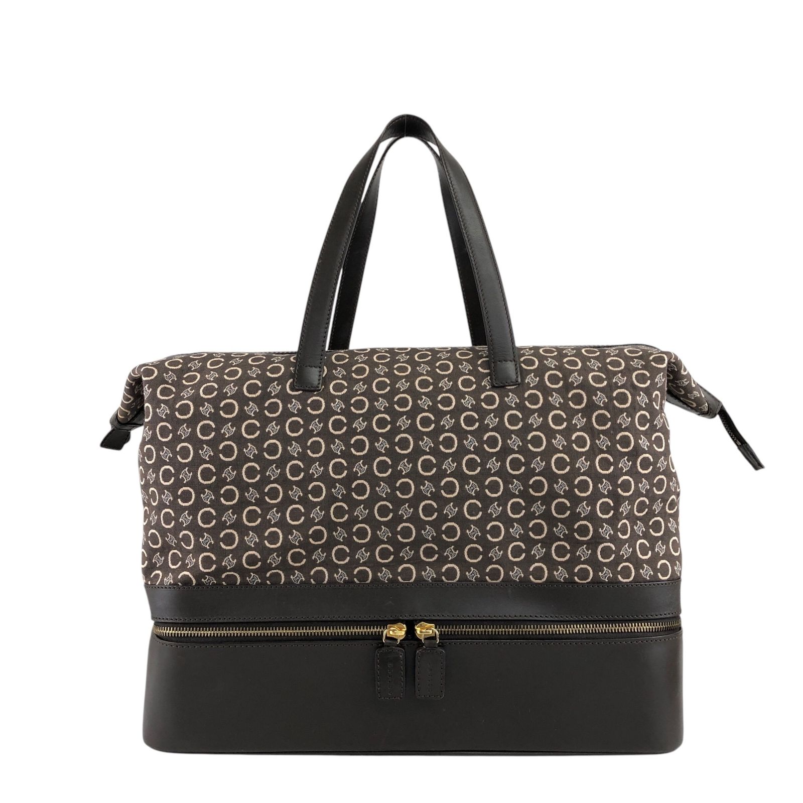 セリーヌ Cマカダム ボストンバッグ ☆CELINE セリーヌ Cマカダム ボストンバッグ ブラウン ジャガード