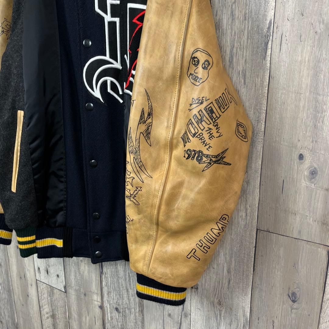 DIESEL ディーゼル 中綿 レザー切り替え 再構築 スタジャン L - メルカリ