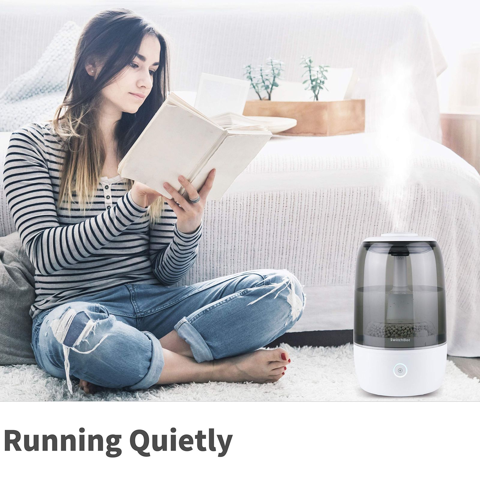 SwitchBot 加湿器 卓上 超音波式 Alexa 大容量 3.5L 上から給水 アロマ対応 6-15畳に対応 除菌 フィルター 静音 空焚き防止 冬乾燥対策 最大48時間連続稼働 スマート家電 スマホ操作 単体でEchoデバイス