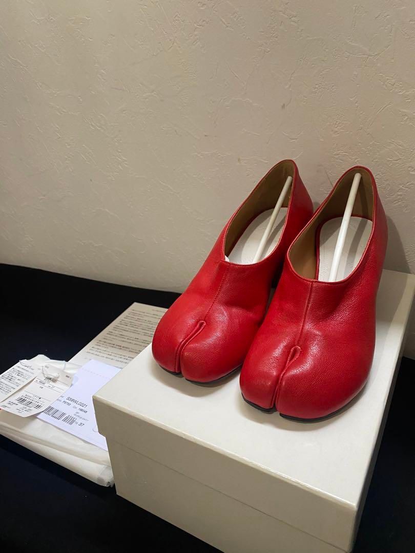 マルジェラ☆パンプス37☆希少レッド☆１回使用 マルジェラ☆パンプス37☆希少レッド☆1回使用 - メルカリ