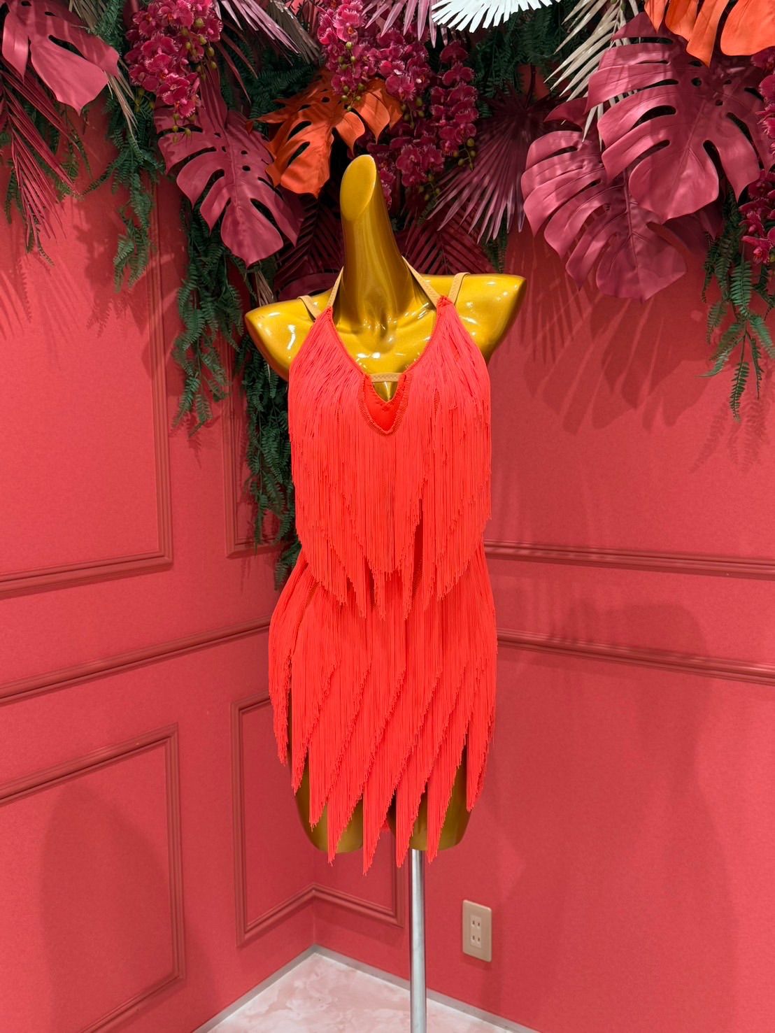 ジャンティ オレンジフリンジワンピース