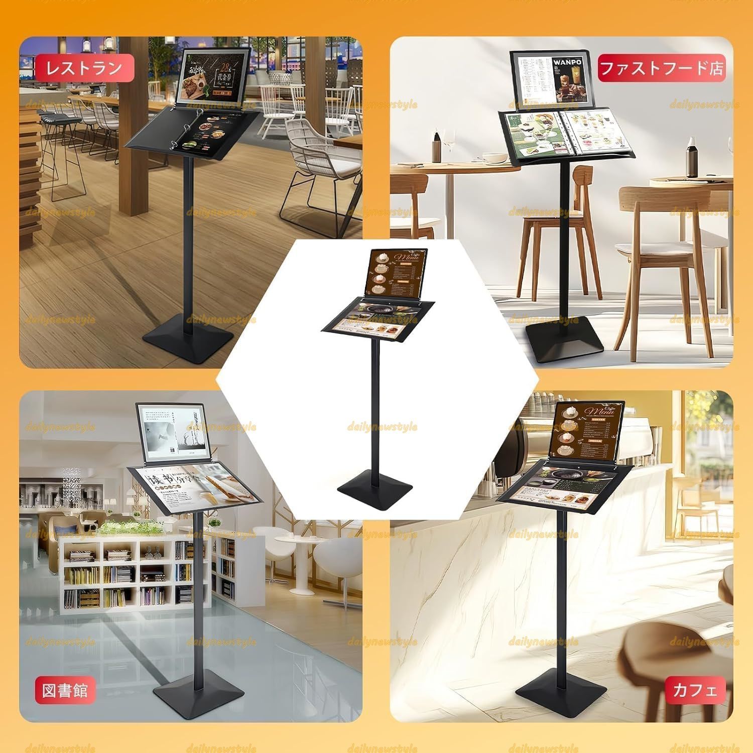 人気推薦◇メニュースタンド 耐圧性 耐風性 組み立て簡単 記名台