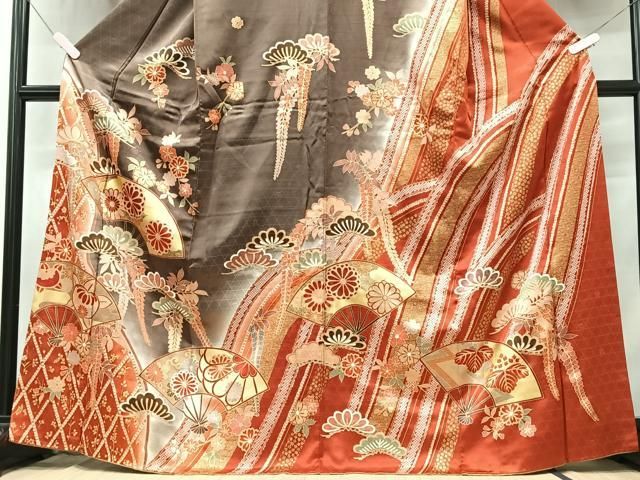 平和屋着物▽訪問着 単衣 墨流し文様 正絹 逸品 CAAQ4922dy