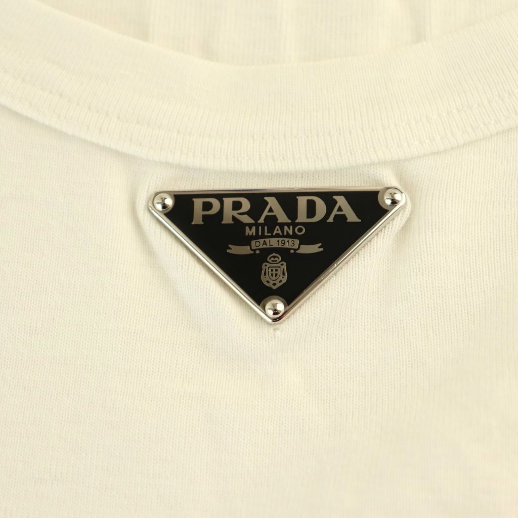 プラダ PRADA 39546 X リブニット ジャージー タンクトップ 38 ホワイト ES OS タンクトップ トップス