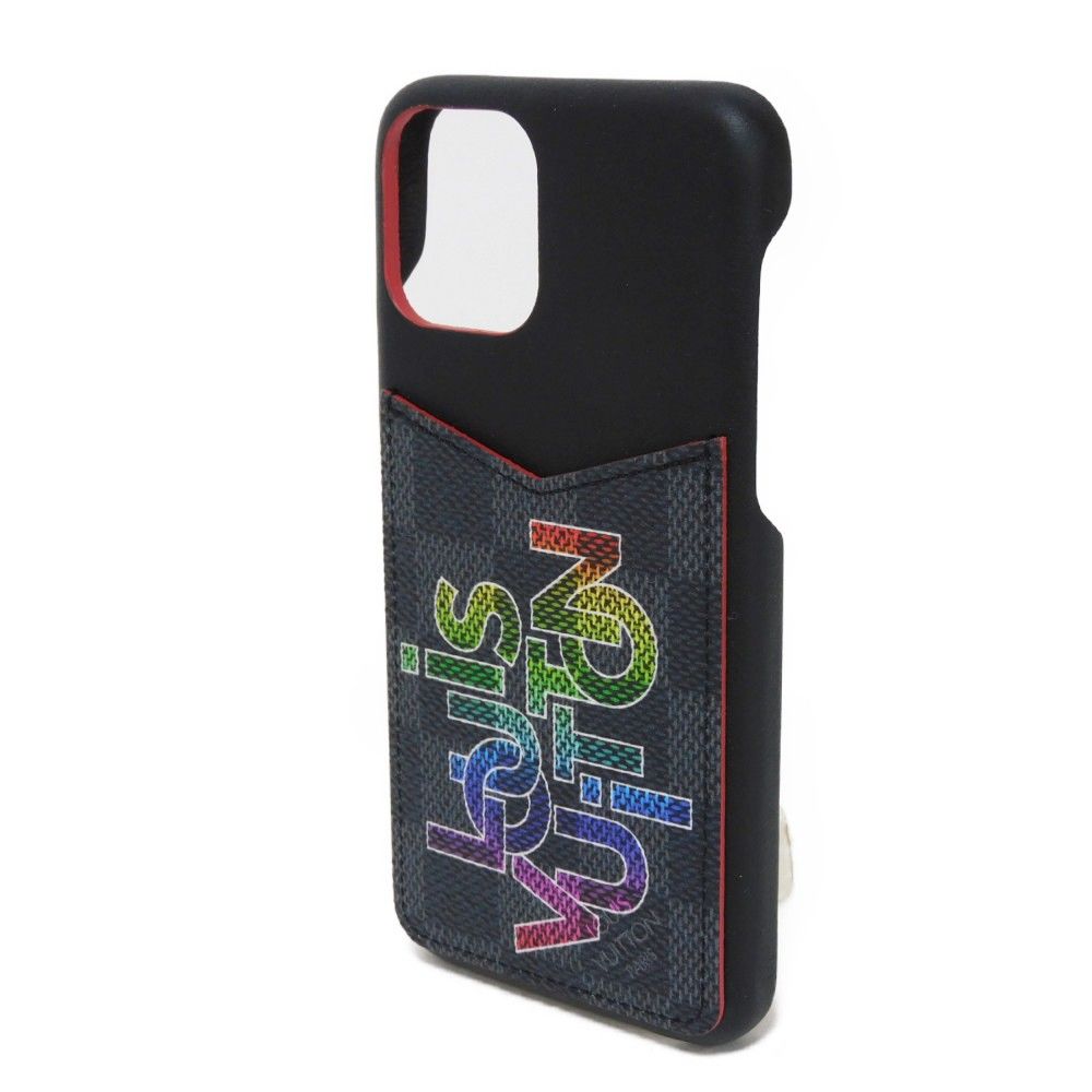 LOUIS VUITTON ルイ ヴィトン iPhone バンパー 11 PRO ヴァージルアブロー ロゴ マルチカラー 市松模様 ダミエ グラフィット レインボー ノワール スマホケース M69429