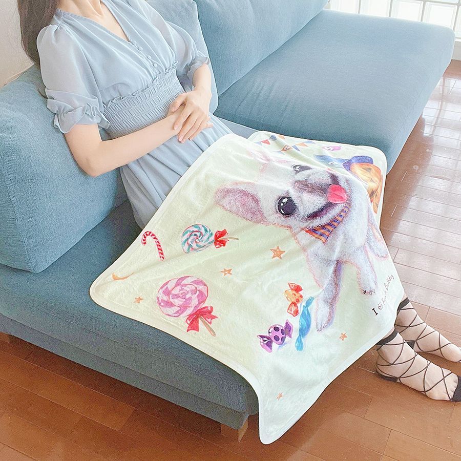 【シーズー】お名前入りブランケット（ひざ掛け）?ラッピング対応?プレゼントにも♪