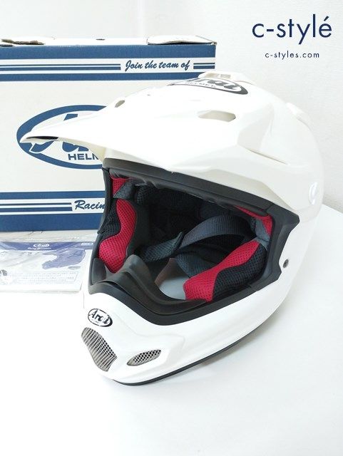 F266 人気 Arai アライ ヘルメット ホワイト 57-58cm V-CROSS4 オフロード Q