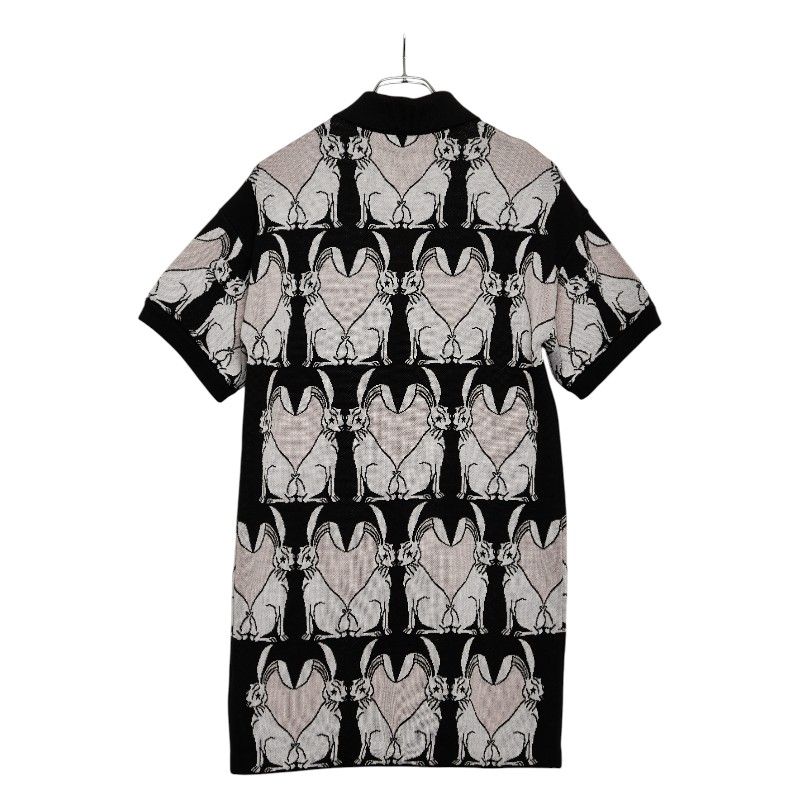 バーバリー ラビット ウサギ モチーフ ポロシャツドレス ワンピース サイズ S ブラック マルチ ウール ビスコース レディース BURBERRY 1-0236263