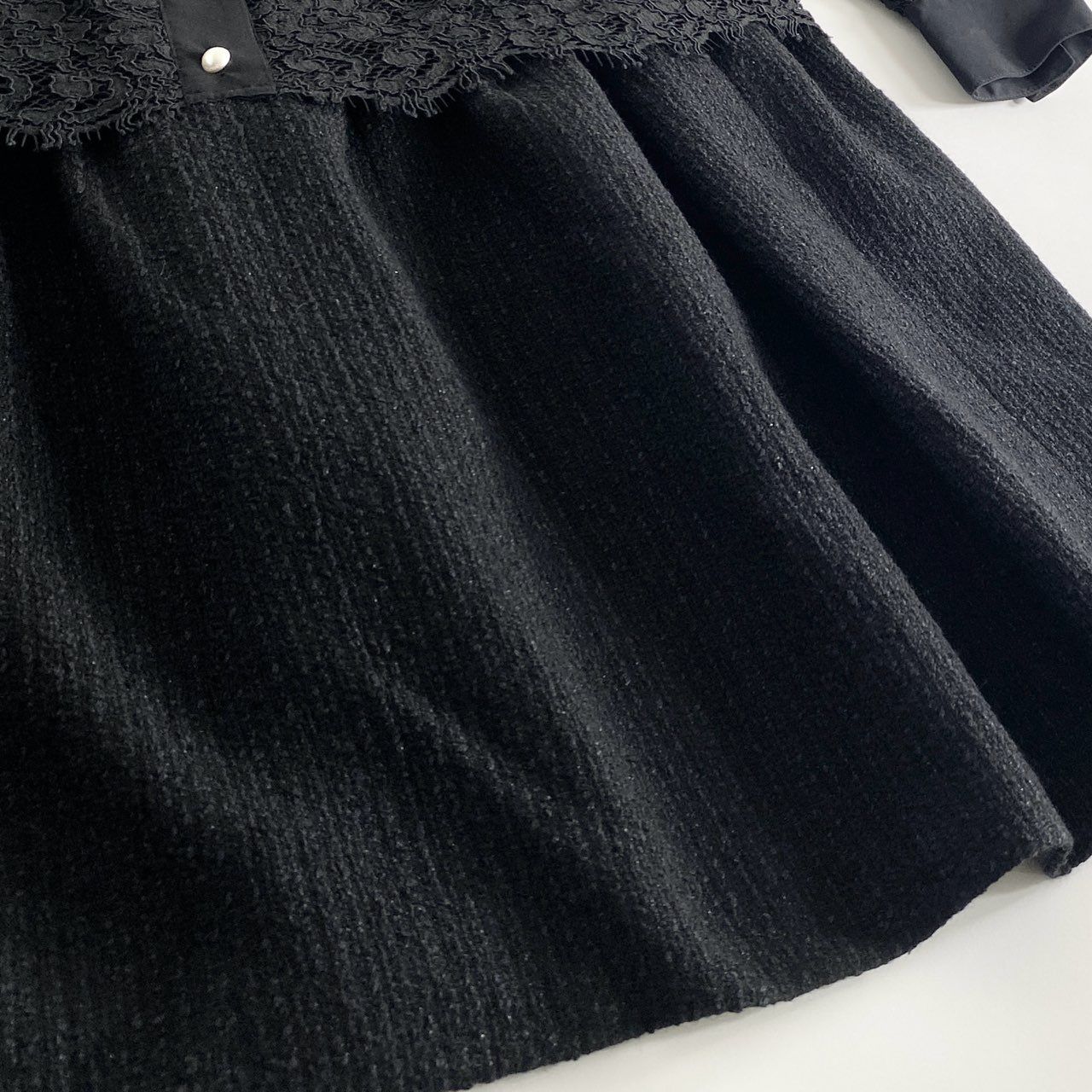 20i23《美品》 Rene ルネ 長袖ワンピース 膝丈ワンピース レース