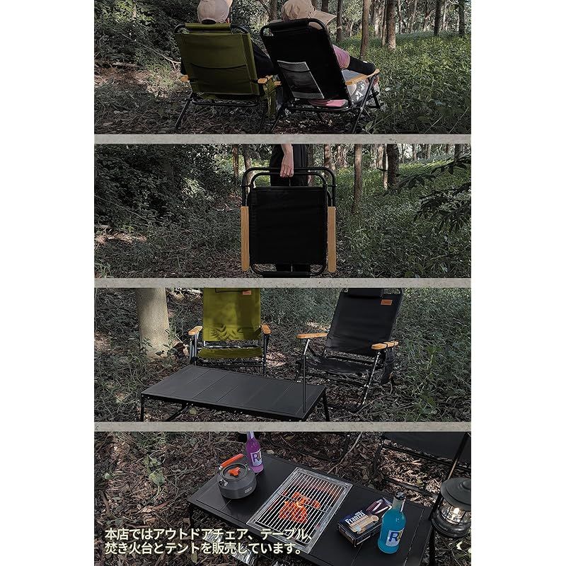 アウトドアチェア 背もたれ角度4段階調節 フォールディングチェア 折りたたみ 軽量 コンパクト キャンプチェア リクライニングローチェア 背もたれ角度4段階調節
