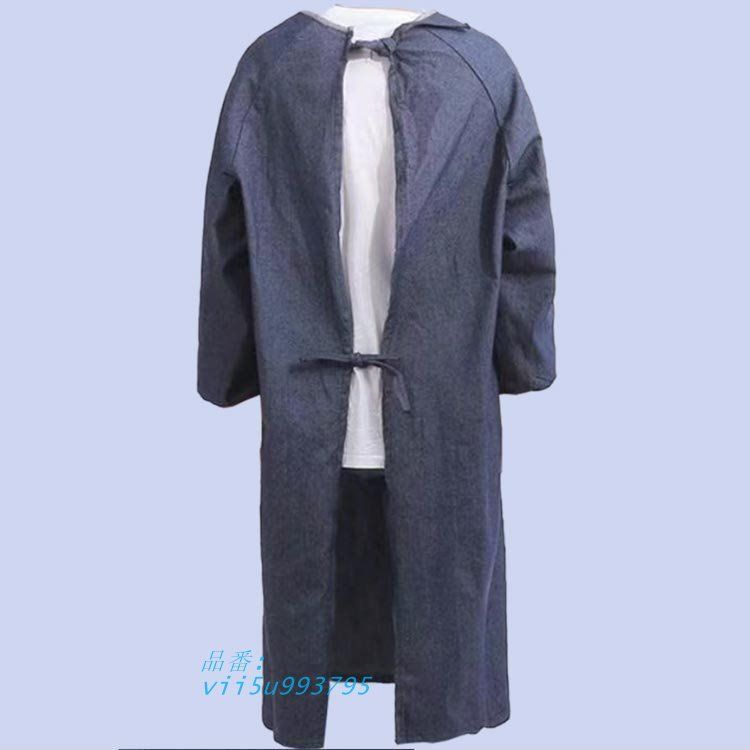 デニム割烹着 ダークブルー 長袖 楽天市場】デニム（サイズ（S/M/L）L