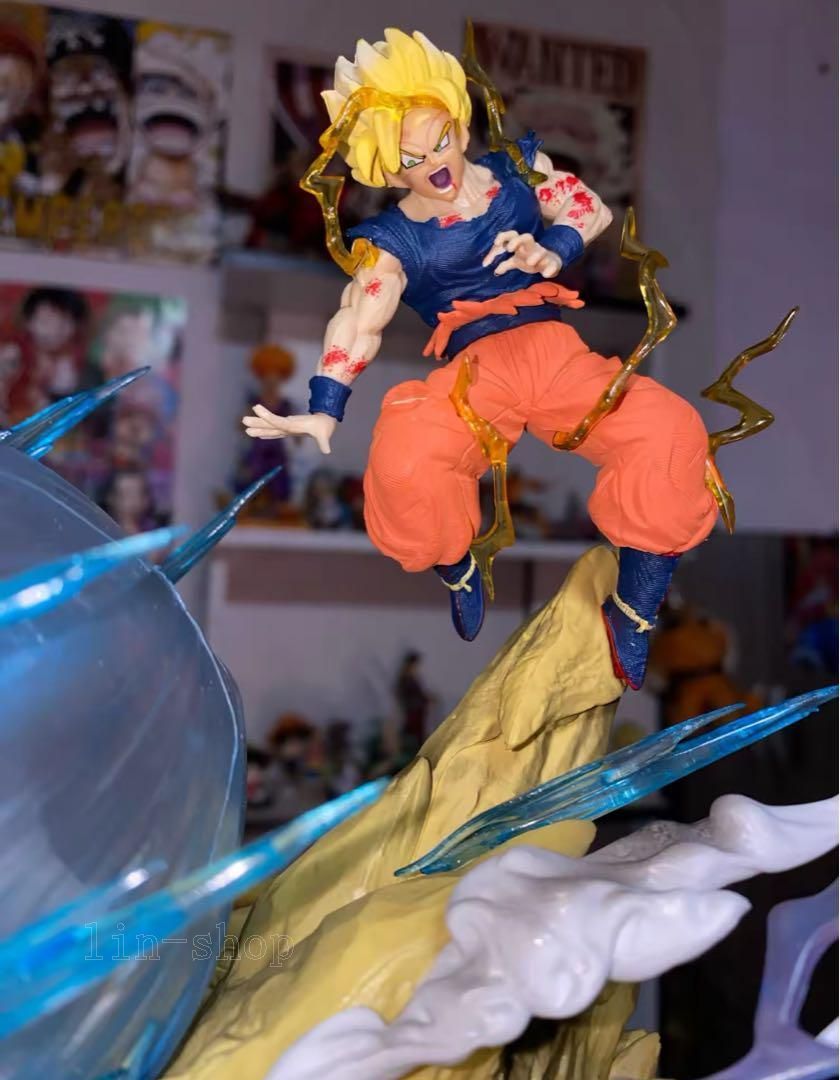 ドラゴンボール 孫悟空vs魔人ブウ 超サイヤ人 フィギュア 22cm - メルカリ 