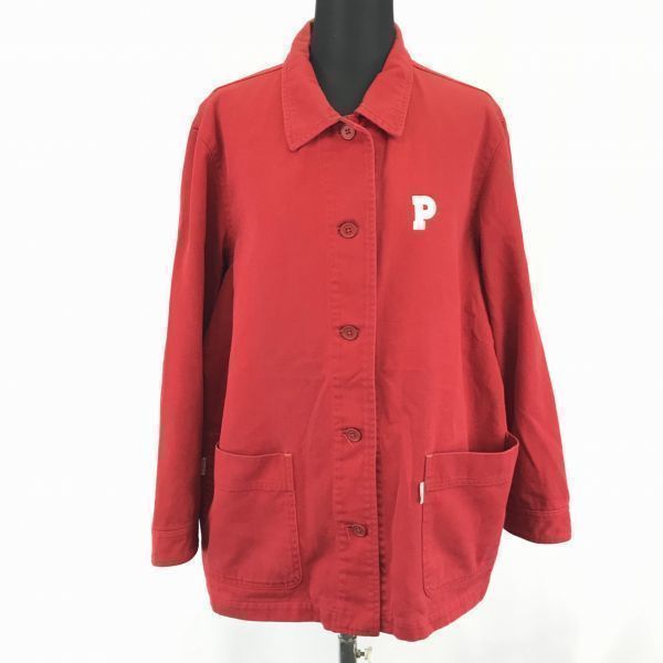日本製★ピンクハウス★コットンジャケット【Women's size-L】バックロゴプリント/裏地チェック柄/PINK HOUSE/Made in Japan◆BA866L 日本製☆ピンクハウス☆コットンジャケット【レディース-L