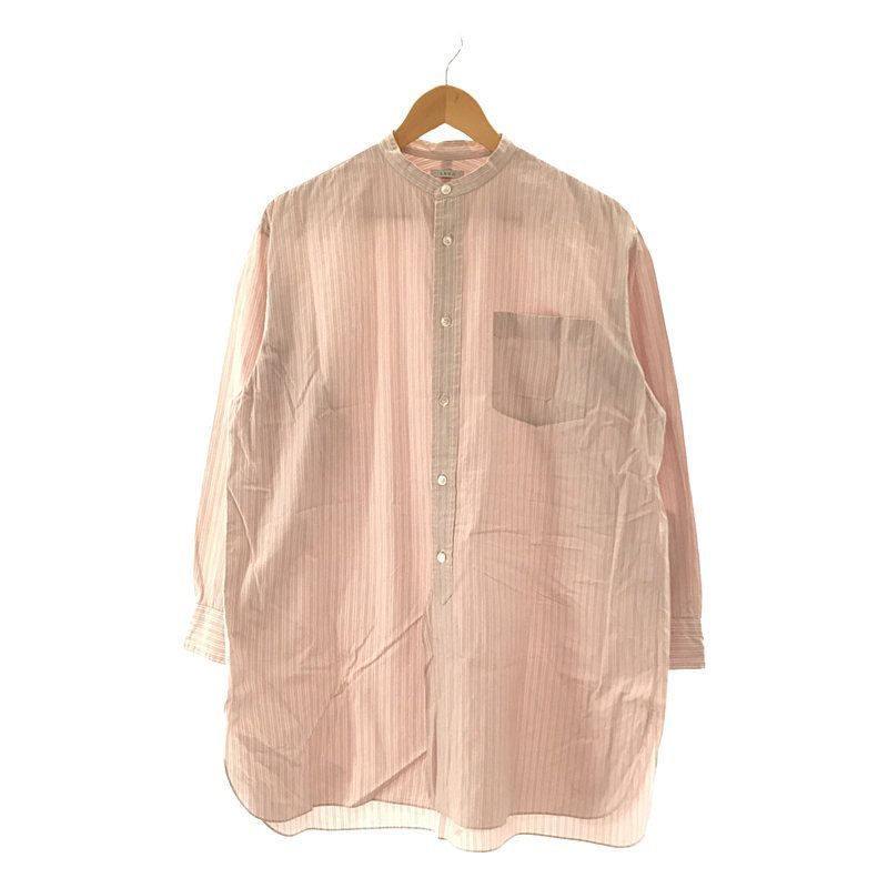 LENO / リノ | BAND COLLAR BIG SHIRT コットン ストライプ バンドカラー シャツ | 0 | - メルカリ