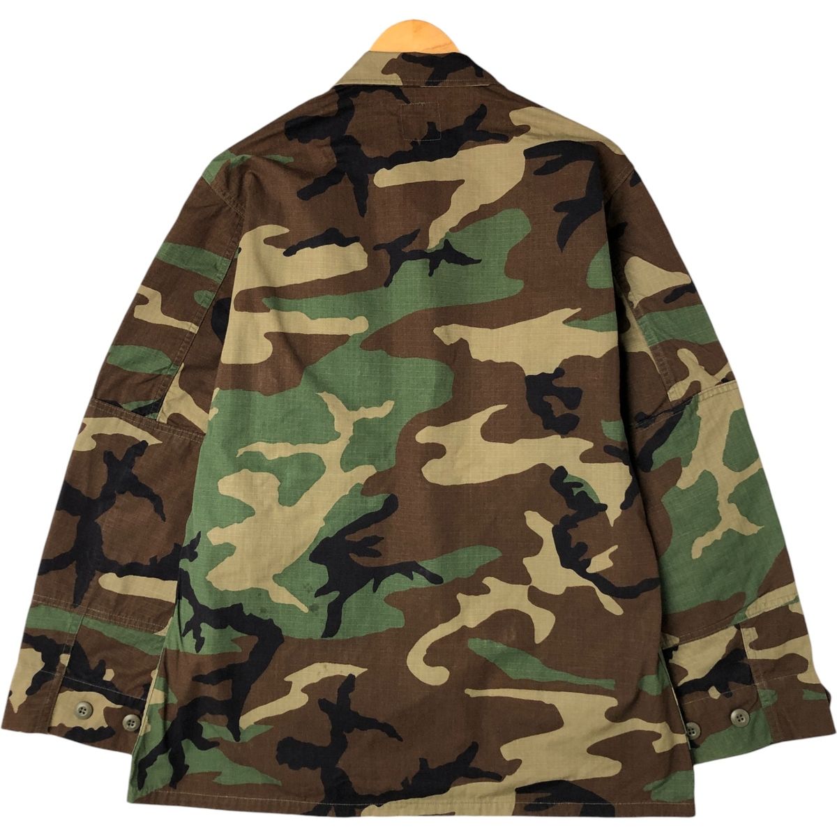 usa製 90s 迷彩 ロンt レイヤード ミリタリー 80s 古着 90年代 米軍実品 迷彩柄 ウッドランドカモ リップストップ