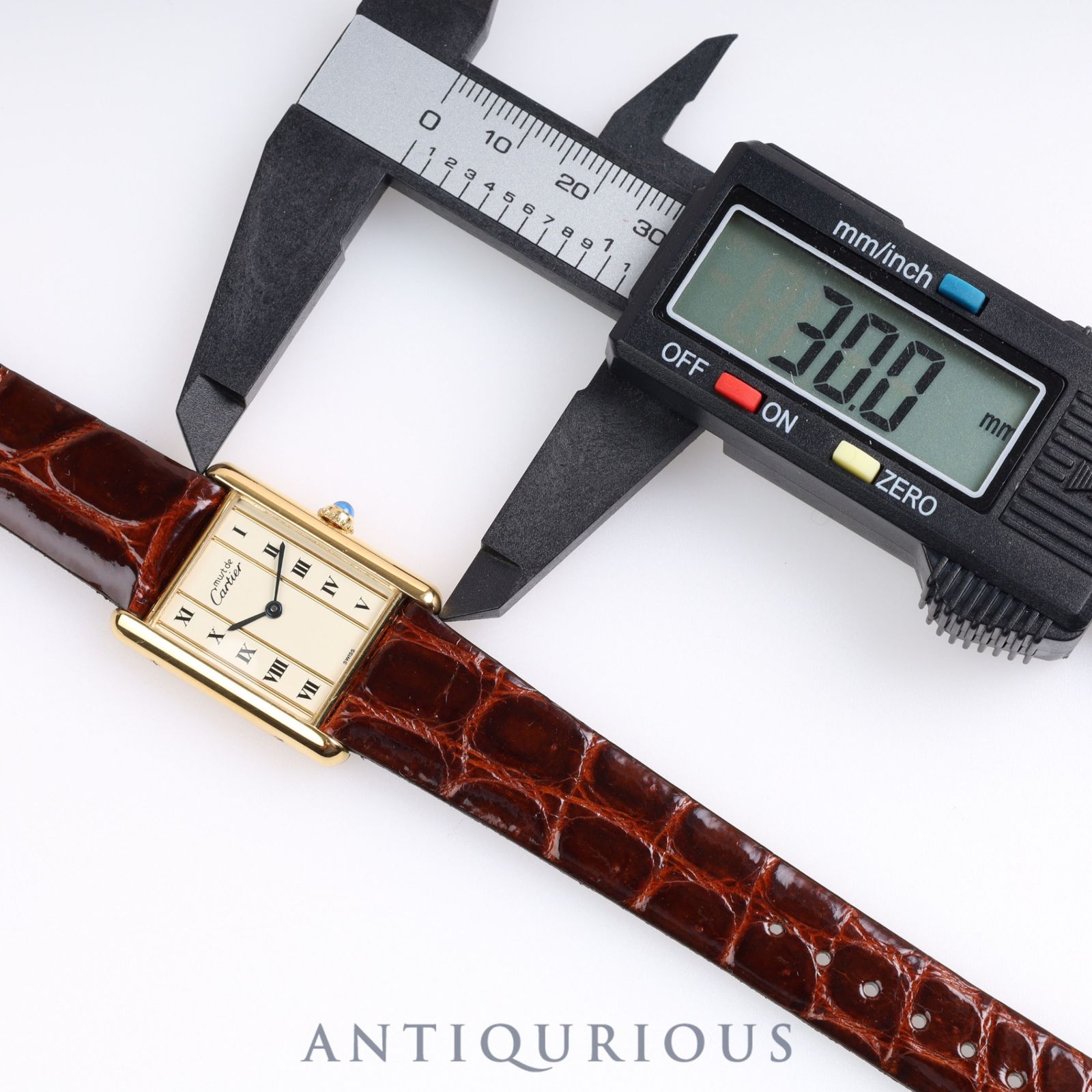 カルティエ マストタンク LM QZ 590005 925 革 縦ローマン文字盤