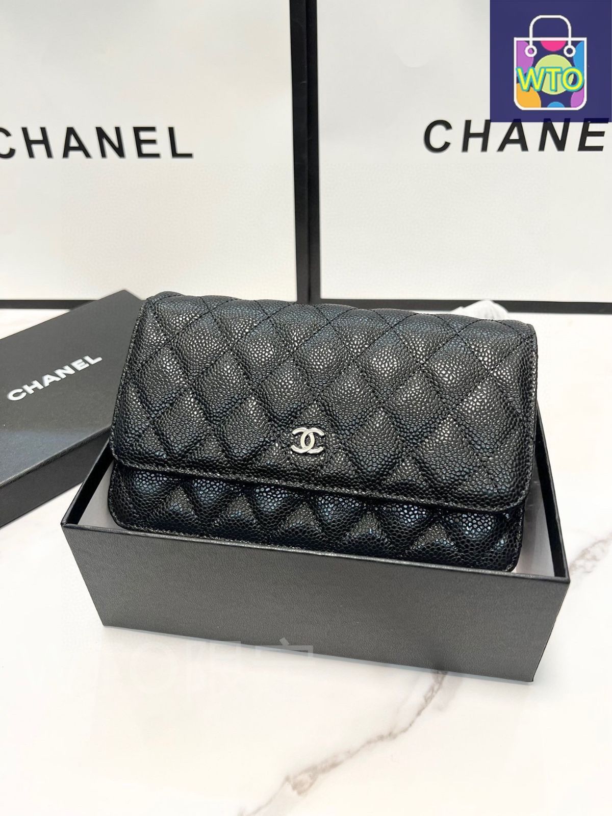 今日WTO】Chanel 香奈儿 黒色 ワンウェイクロスボックス