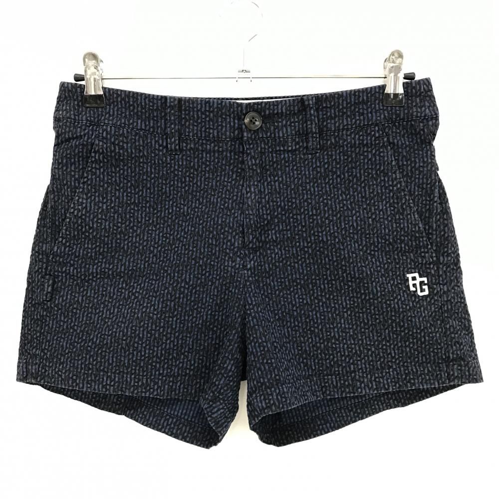 美品】パーリーゲイツ ショートパンツ ネイビー×黒 ストライプ 