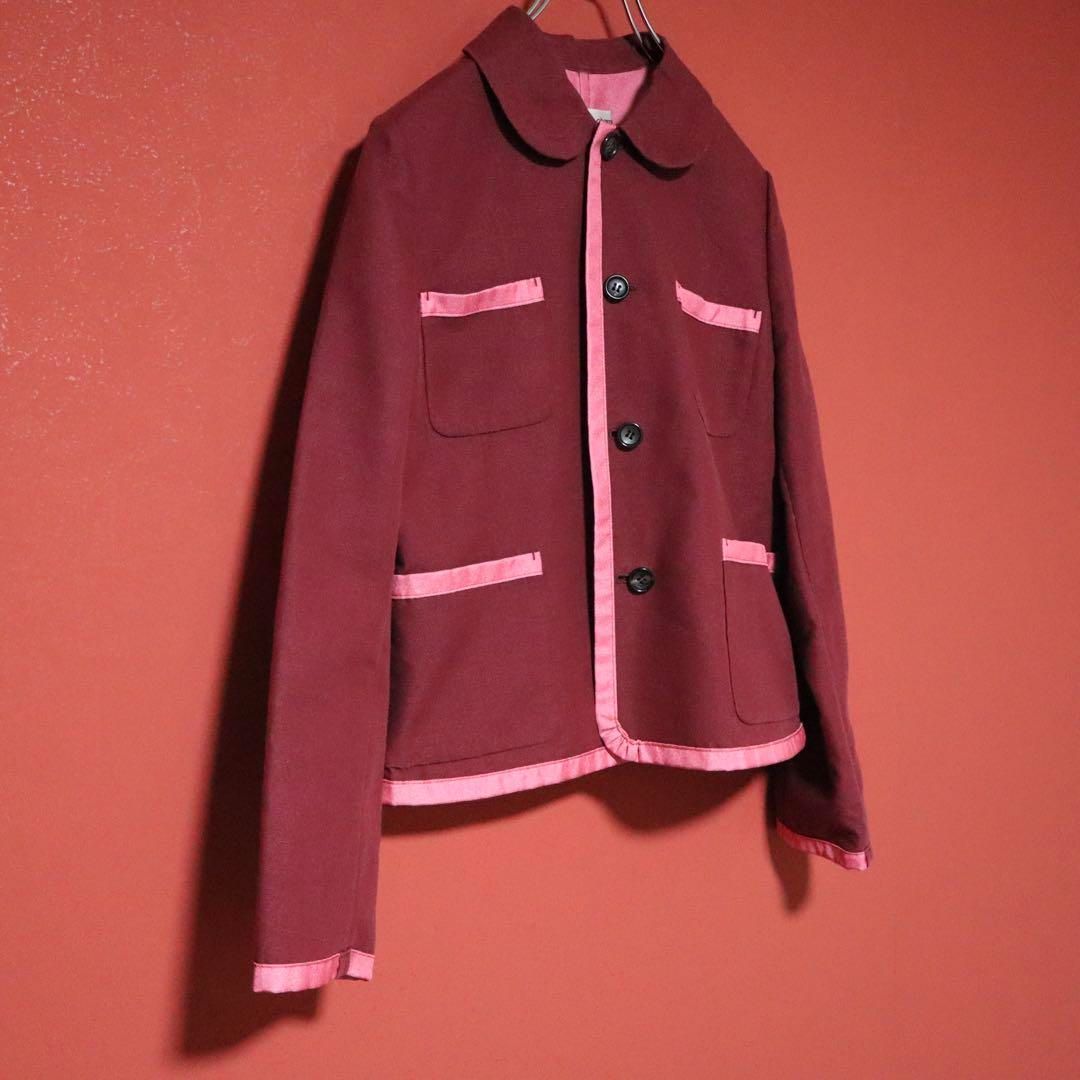 コムデギャルソン AD2000 Round Collar Pink Jacket Comme Des Garcons Ad2000 Round Collar Pink Jacket m6_0808 | eBay
